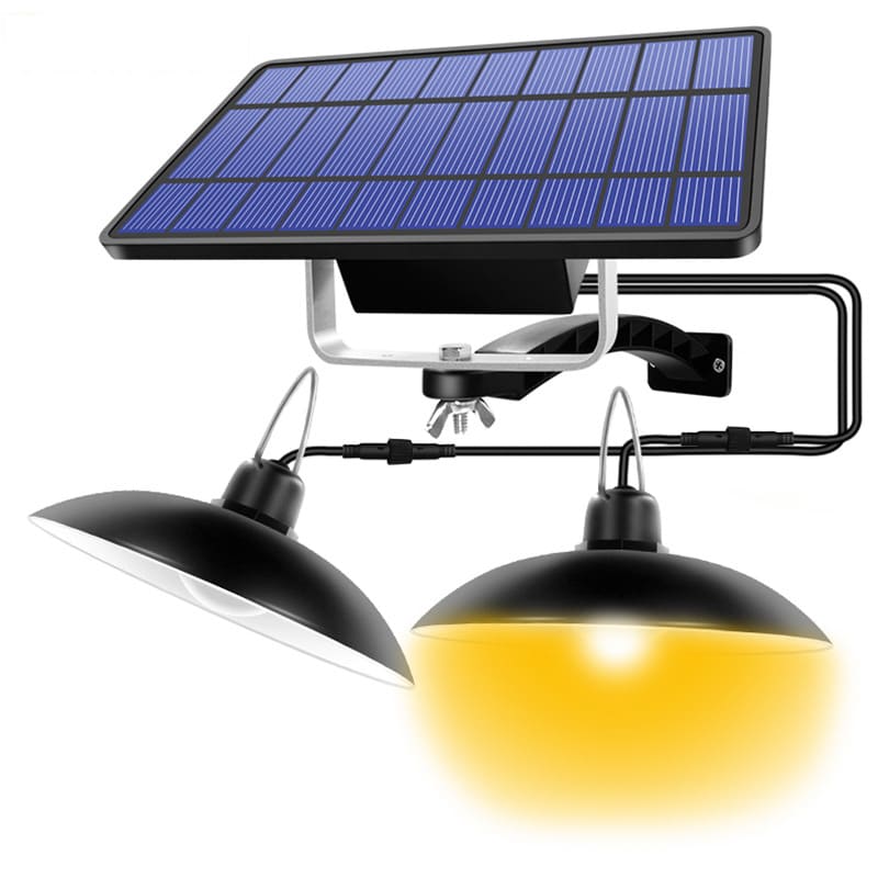 2 LED Lampadaire Solaire Pour Jardin Avec Télécommande